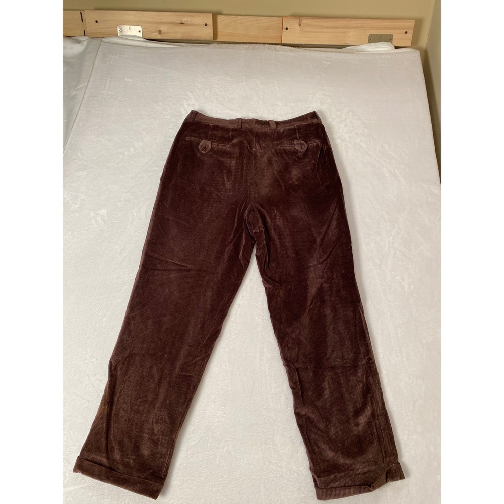 Bigsby & Kruthers Mens 36x31 Brown Corduroy Pleated Cuffed Pants Made in Canada - Picture 11 of 13